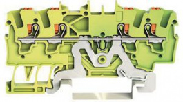 2201-1407, Ground Terminal, Cage Clamp, 4 Poles, 0.25 ... 2.5mm\x1a, Wago