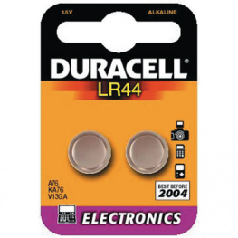 LR44 [2 шт], Button cell battery,&nbsp;&nbsp;Alkaline, 1.5 V, 105 mAh, Duracell