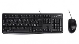 920-002552, Keyboard and Mouse, 1000dpi, MK120, UK English, QWERTY, Cable, Logitech