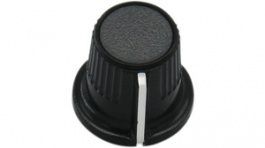 RND 210-00295, Plastic Round Knob, black / grey, 3.2 mm H Shaft, RND Components