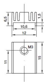 KL-235/15/SOT 32/SW, Радиатор: штампованный; ребристый; SOT32; черный; L: 15мм; W: 12мм, Seifert electronic
