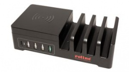 19.11.1012, USB Charging Station, 7 Ports + Wireless, 10W, Roline