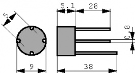 B250R, Диодный мост; круглая; 600В; 2А, Diotec Semiconductor