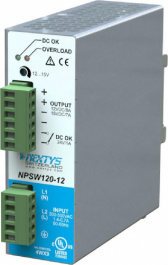 NPSW120-12, Power Supply 120W, Wide Input Range\\In: 1/2Ph 200-500Vac, Out: 12-15Vdc/8-7A, NEXTYS