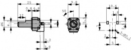 RK09K1130A0M, Rotary Potentiometer, 100 kOhm, PCB Connection, Alps