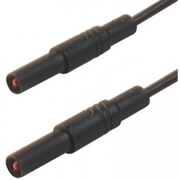 MLS GG 50/1 SCHWARZ / BLACK, Safety test lead diam. 4 mm Black 50 cm 1 mm2 CAT III, SKS Kontakttechnik