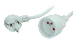 19991174, Extension Cable PVC DE/FR Type F/E (CEE 7/7) Plug - FR Type E (CEE 7/5) Socket 5m White, Value