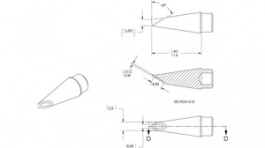 SMTC-0183, Rework Cartridge Hoof / 30° / Bevelled / 30? bent / Long Rea, Metcal