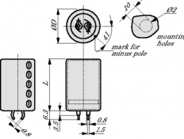 B43305B9687M000, Aluminium Electrolytic Capacitor 680 uF 400 VDC, TDK-Epcos