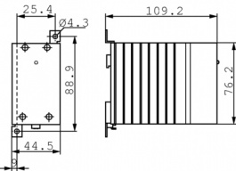 HRCD6655, Solid state relay single phase 4...32 VDC 55 A, Selectron