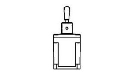 102TL2-50, Toggle Switch, DPDT, Latched, 7.5A, 28VD, Honeywell