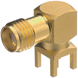 32K201-400L5, SMA Socket, Device socket, SMA angled, PCB Mount, Right Angle, Rosenberger connectors