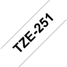 TZE-251, Этикеточная лента 24 mm черный на белом, Brother