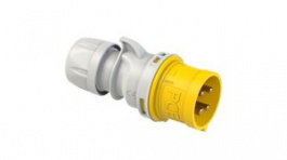 014-4, CEE Plug SHARK 4P 2.5mm² 16A IP44 110V Yellow/White, PC Electric