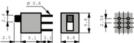 AS22AP, Переключатель: движковый; Пол: 2; DPDT; 0,4A/28ВAC; -30?85°C, NKK Switches (NIKKAI, Nihon)