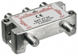 67003, Splitter 4-way 5...2450 MHz 12.3 dB, Wentronic