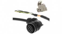 R88A-CA1E005BF-E, Servo Motor Power Cable, with Brake, 5m, 400V, Angled Connector, Omron