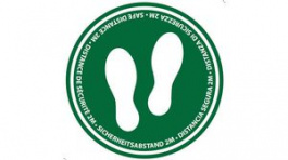RND 605-00168, Safe Distance Sign, Safety Condition, Round, White on Green, Plastic, 1pcs, RND Lab