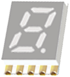 ELSS206UYWA/S530-A3/S290, 7-segment LED-display yellow 5.08 mm SMD, Everlight