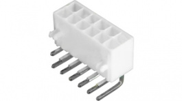 39-30-0120, Male header 4.2 mm Poles 2 x 6 Double row / 90° / with shroud Mini-Fit Jr, Molex