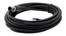 RND 205-01216, M12 Straight Plug Cable Connector, 5m, 3 Poles, A-Coded, Solder, RND Connect