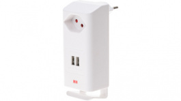 125631, Outlet tap,&nbsp;&nbsp;2x USB, Type J (T12), white, Max Hauri