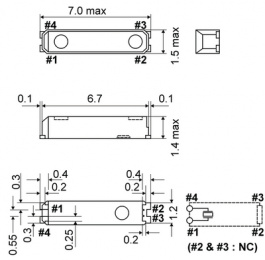 KX-327L 12,5 Crystal 32,768 kHz, Quartz SMD 32.768 kHz, GEYER