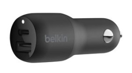 CCB004BTBK, Charger, Car, 2x USB-A/USB-C, 25W, Black, BELKIN