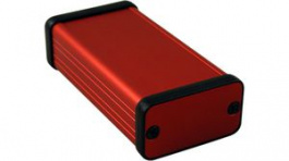 1455D801RD, Extruded Enclosure, Red, 45 x 80 x 25 mm, Aluminium, 1455, Hammond