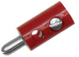 2,6 MM ROT ZWERG-STECKER, Cable plug, red, Donau