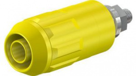 66.9684-24, Safety Socket _4mm Yellow 20A 1kV Nickel-Plated, Staubli (former Multi-Contact )