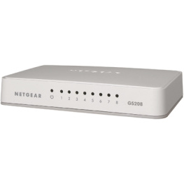 GS208-100PES, Switch 8x 10/100/1000 - Desktop, NETGEAR