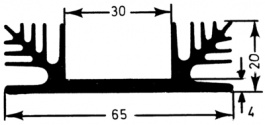 KS65.4-100E, Heat sink 100 mm 3 K/W @ 20 W black anodised, Austerlitz