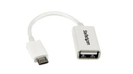 UUSBOTGW, USB OTG Cable USB Micro-A Plug - USB-A Socket 127mm USB 2.0 White, StarTech.com