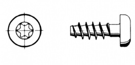 7981 TP 30083, Self-tapping Screw ST 8 mm, -
