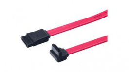 AK-400104-005-R, Angled SATA Connection Cable 500mm Red, DIGITUS
