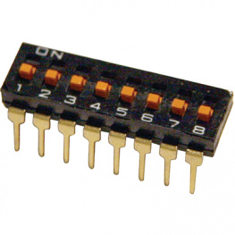 A6T-2104, Переключатель: DIP-SWITCH; Кол-во секций:2; ON-OFF; 0,025A/24ВDC, Omron