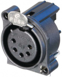 NC5FAV, Гнездо; XLR; "мама"; PIN:5; пайка; черный; 3А, Neutrik