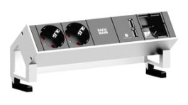 902.228, Desk Outlet with Custom Module DESK 2 2x DE Type F (CEE 7/3) Socket/2x USB - GST, Bachmann