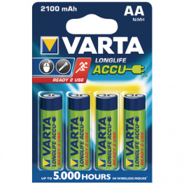 56706101404 [4 шт], NiMH rechargeable battery AA 1.2 V 2.1 Ah, Varta