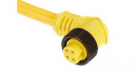1300100923, Mini-Change A-Size Double-Ended Cordset 4 Poles Male (Straight) to Female (90°) 16 AWG Yellow TPE 12m, Molex