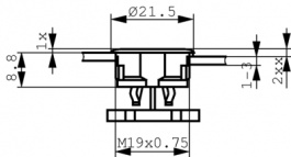 1241.2801, Переключатель: антивандальный; Положения: 2; SPST-NO; IP65; нет, Schurter