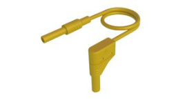 MAL S WG-B 100/2,5 YELLOW, Test Lead, Plug, 4 mm - Socket, 4 mm, Yellow, Nickel-Plated Brass, 1m, Hirschmann