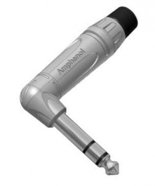 ACPS-TN-AU, Plug; Jack 6,35mm; male; stereo; straight; for cable; soldering, Amphenol