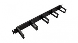 26.99.0312, Cable Management Panel with C-Ring Hooks for 19" Cabinets, Metal, Black, Value