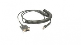 CBA-R49-C09ZAR, RS232 Cable, Coiled, 2.7m, Suitable for DS22xx Series, Zebra