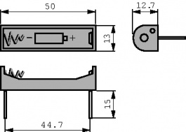 2466, Battery holder AAA, Keystone