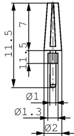 SB5, Plug Socket Gold-Plated Copper 1 mm, Fischer Elektronik