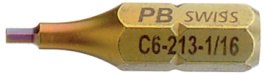 PB C6-213- 1/16 inch, Hexagon socket bit 25 mm 1/16", PB Swiss Tools
