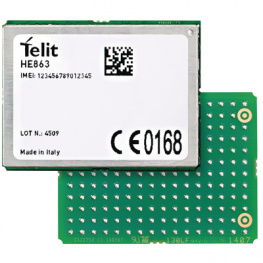 HE863EUD102T007, GSM module 850 MHz 900 MHz 1800 MHz 1900 MHz 2100 MHz, Telit